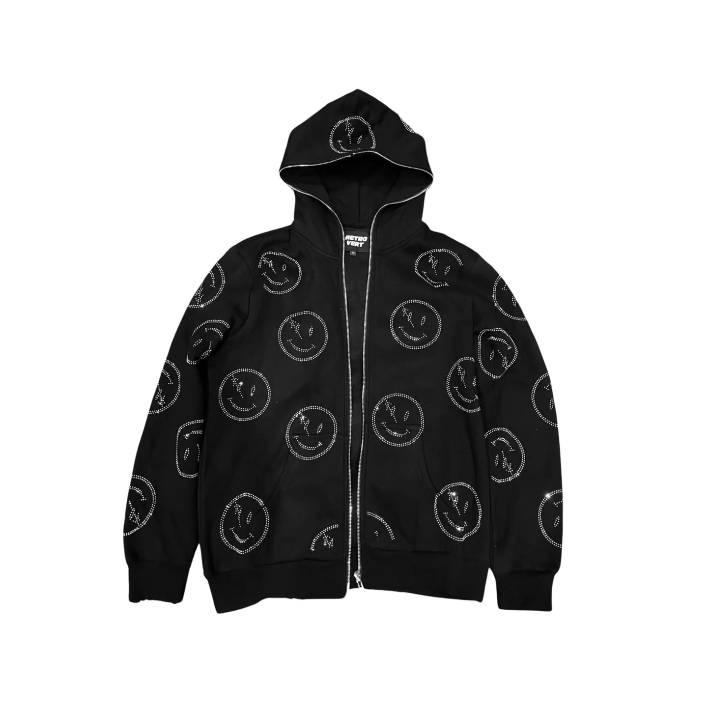 Retrovert Smiley Zip-Up 'Black'